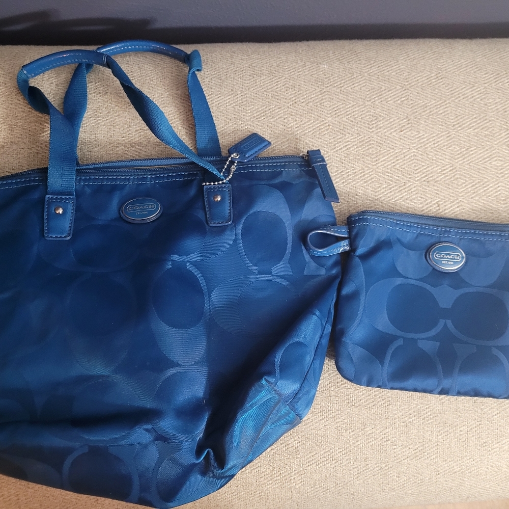 Turquoise Blue Coach Purse